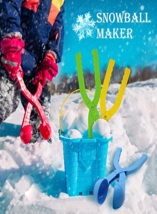 SupMLC Snow Toys, Snowball Maker 4 Pack Snow Ball Shaper Molds Toys for Kids Snow Ball Fights Tool Kids Winter Toys Snow Ball Clip Snow Games for Outdoor - Image 2