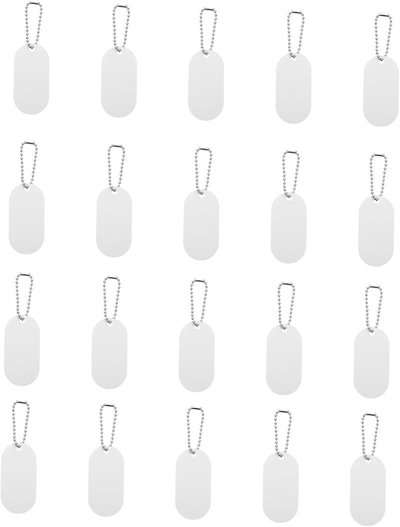 Toyvian 20 Pcs Dog Id Tags Double-Sided Heat Transfer Aluminium Pet Address Hanging Tags for Collars Small Rounded Square Pendant for Dogs - Image 1