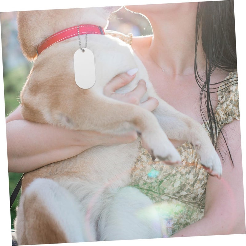 Toyvian 20 Pcs Dog Id Tags Double-Sided Heat Transfer Aluminium Pet Address Hanging Tags for Collars Small Rounded Square Pendant for Dogs - Image 5