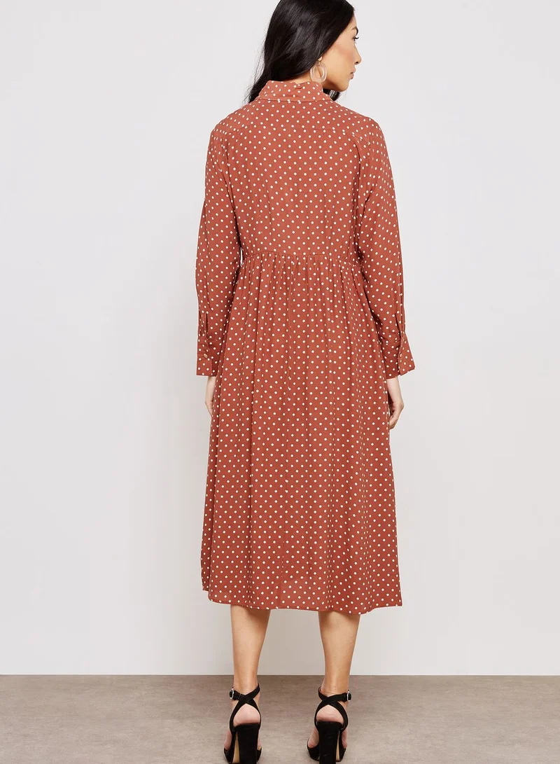 Topshop Maternity Side Split Polka Dot Dress