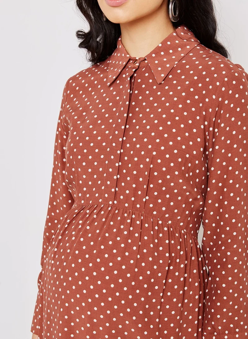 Topshop Maternity Side Split Polka Dot Dress