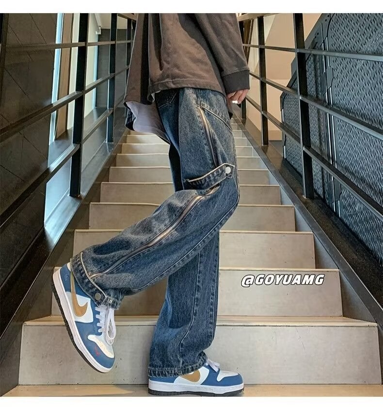 Unisex Classic Denim Jeans Loose Fit Daily Outdoor Wear - Image 5