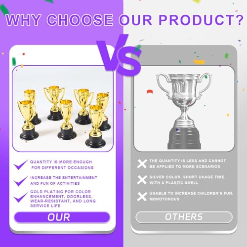 SenseYo 24 Pack Mini Trophies Cups, Gold Trophy Award, Plastic Trophies for Kid, 4 Inch Award Trophies for Kids Party Favors, Winning Prizes - Image 5