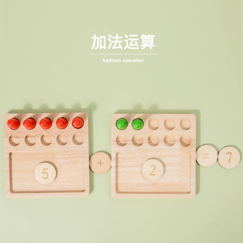 Children'S Number Sense Enlightenment Wooden Ten-Grid Array Teaching Aids Add And Subtract Game Stick Montessori Early Education Educational Toys - Image 5