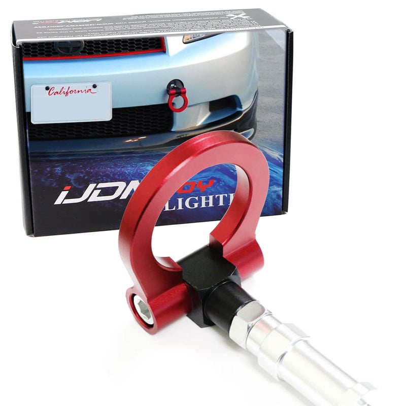 iJDMTOY JDM Red Track Racing Style Tow Hook Ring Compatible with 20052010 Scion tC Made of Lightweight Aluminum