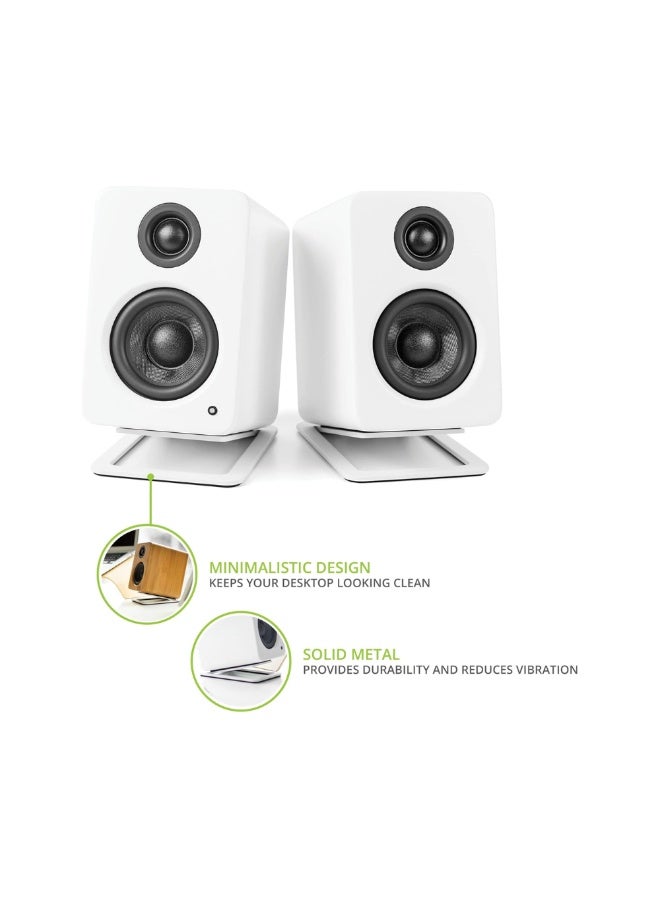 Kanto Audio S2W Angled Desktop Speaker Stands for Small Speakers-White, Pair - Image 4