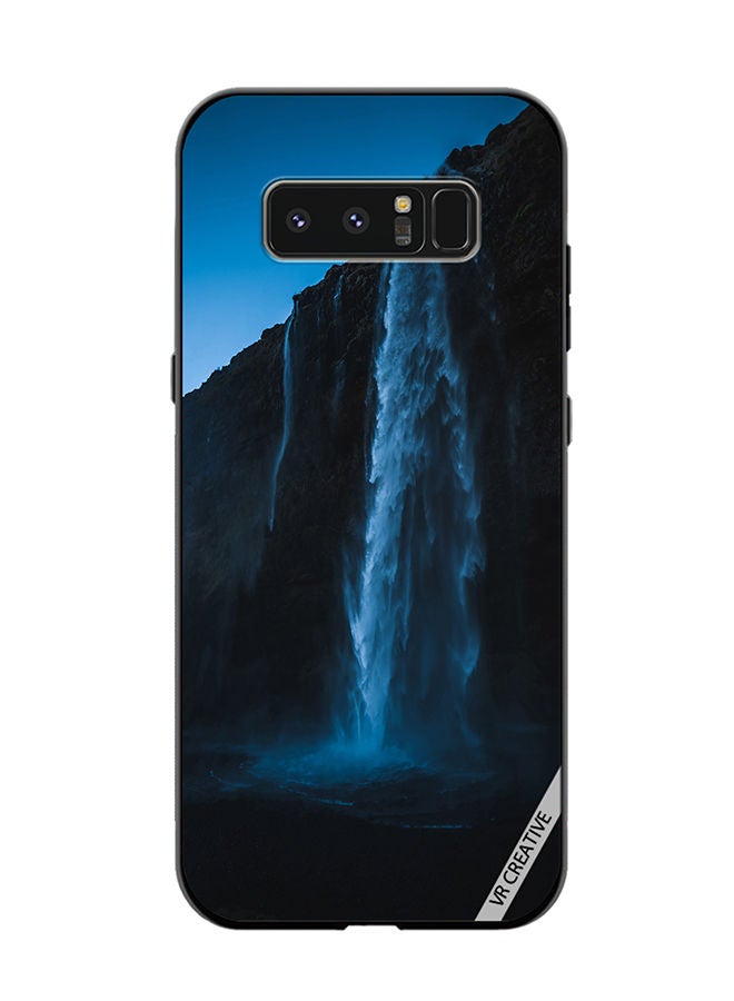 VR CREATIVE Protective Case Cover For Samsung Galaxy Note 8 Blue Waterfall Design Multicolour - Image 1