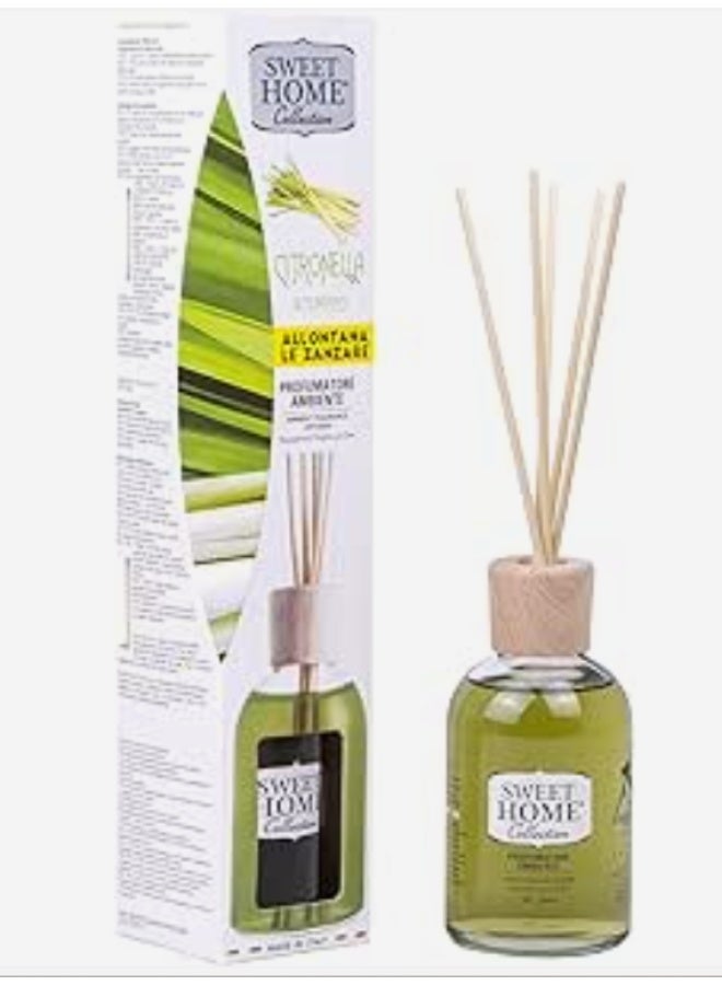 سويت هوم مجموعة Sweet Home Collection Ambient Fragrance 100ml Lemongrass Reed Diffuser، صنع في إيطاليا. - Image 1