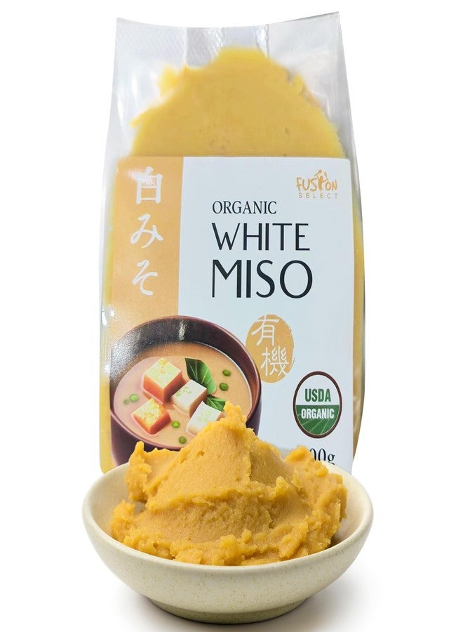 Fusion Select Organic White Miso Paste - Made of Fermented Soy Bean & Rice - Savory Japanese Seasoning For Cooking Soup Base, Broth, Stew, Salad Dressing, Sauce, Marinade, Ramen - 15 Servings, 300g - Image 1