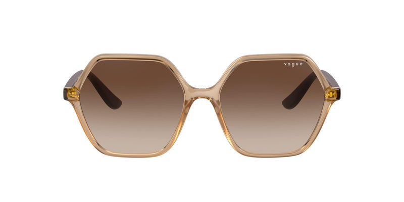 Vogue Eyewear Womens VO5361S Hexagonal Sunglasses, Transparent Caramel/Brown Gradient, 55 mm - Image 3