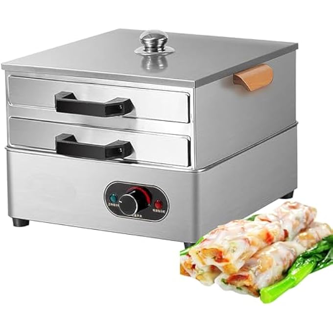 جهاز طهي الأرز الصيني المفتوح من الأعلى، مقبض مضاد للحروق، صينية قابلة للإزالة، قوة قابلة للتعديل، جهاز واحد متعدد الاستخدامات للمطبخ المنزلي، فضي - Image 1