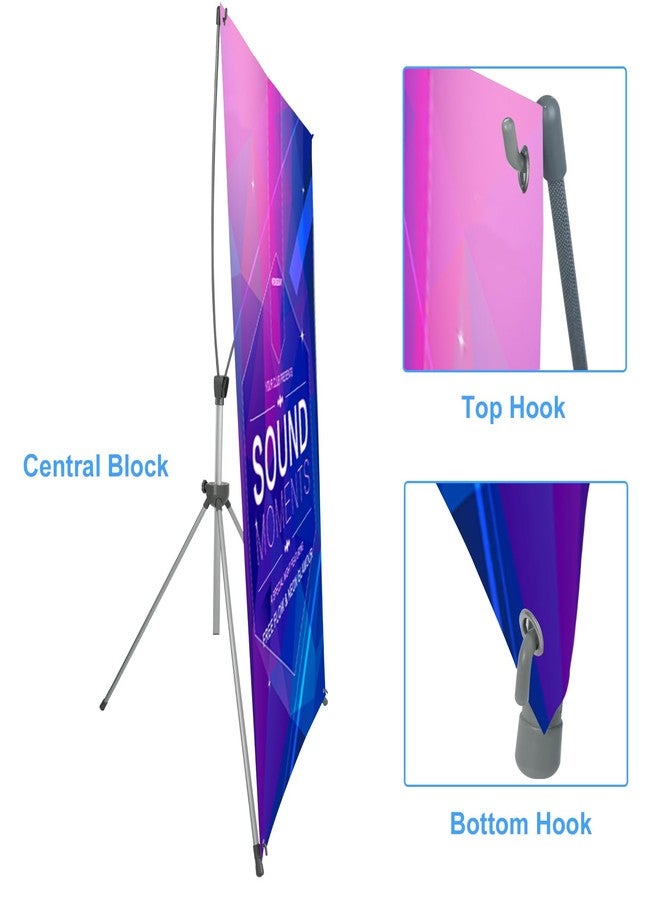 SUERUI Adjustable X Banner Stand Fits Any Banner Size Width 23" to 32" and Height 63" to 78",Portable Retractable Banner Holder with Carrying Bag - Customize Banner for Trade Show, Exhibition, 2 Pack - Image 5