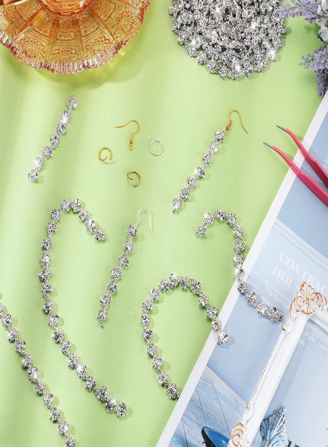 Kigeli 3 Yards White Rhinestone, Brass Crystal Chain Applique Sewing Embellishments for DIY Dress Clothing Wedding Crafts Bridal Costume Jewelry Decoration, 0.39 Inch Wide - Image 4