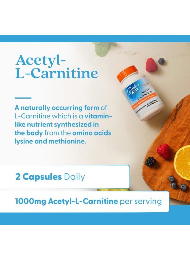 Doctor's BEST Doctors Best Acetyl-L-Carnitine, Supports Mental Focus & Alertness, Non-GMO, Gluten Free, Soy Free, Vegan 60 Veggie Caps  - Image 3