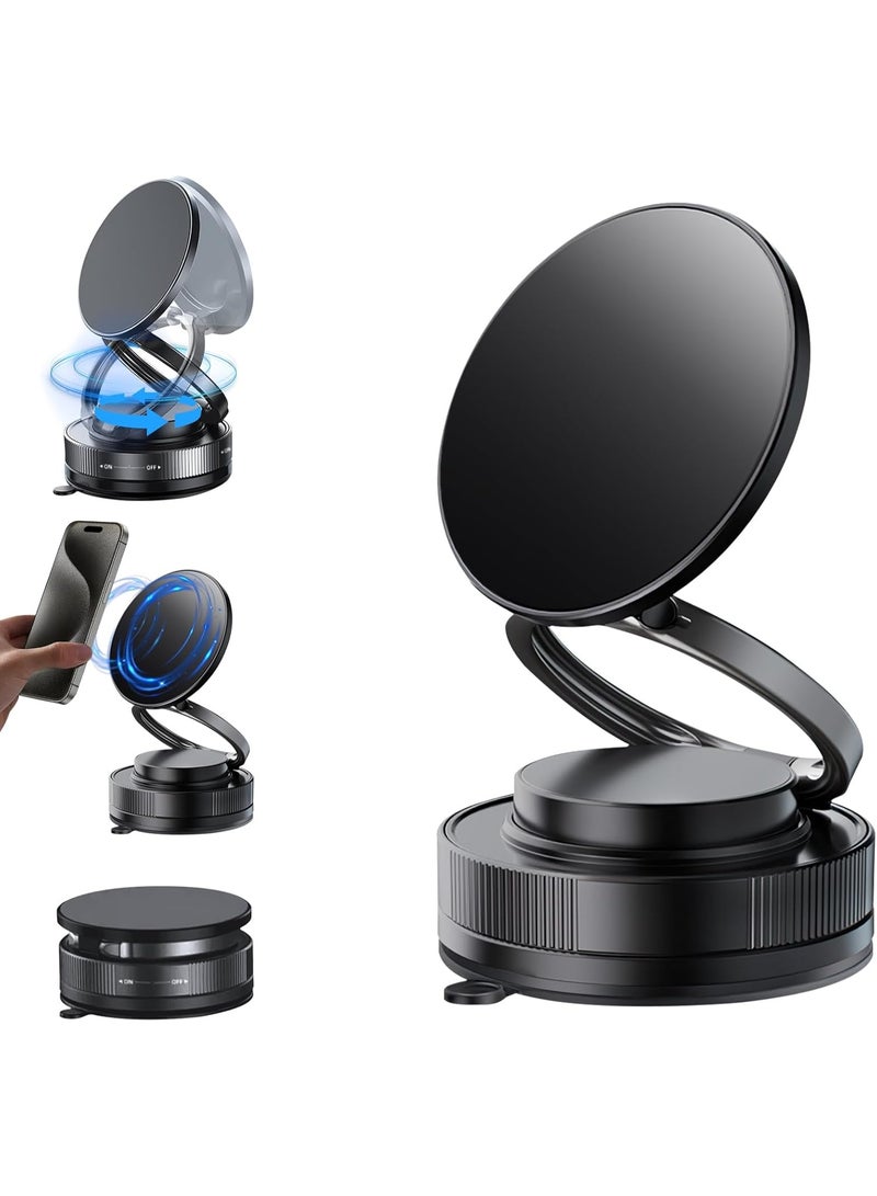 360 Adjustable Vacuum Magnetic Phone Holders for Your Car, [89+LBS Suction & 2800gf Magnetic] Universal 360 Dashboard Phone Holder, Suction Cup Phone Mount for MagSafe iPhone 17/16/15 - Image 1