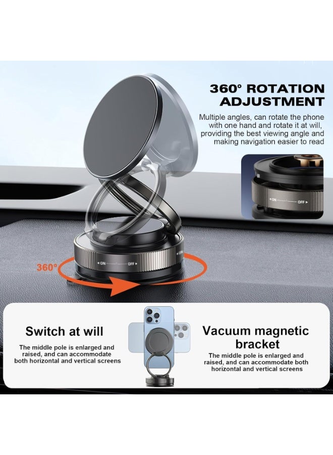 360 Adjustable Vacuum Magnetic Phone Holders for Your Car, [89+LBS Suction & 2800gf Magnetic] Universal 360 Dashboard Phone Holder, Suction Cup Phone Mount for MagSafe iPhone 17/16/15 - Image 2