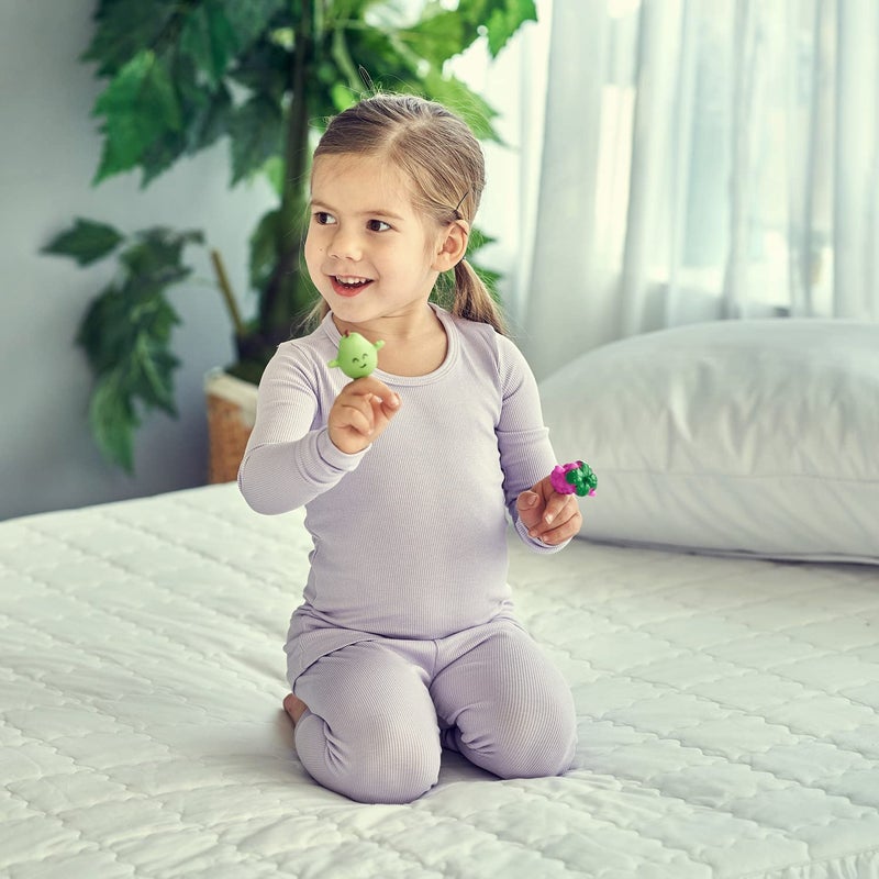 AVAUMA Baby Boys Girls Pajama Set Kids Toddler Snug fit Ribbed Sleepwear pjs for Daily Life Style (S/Light Purple(L)) - Image 2
