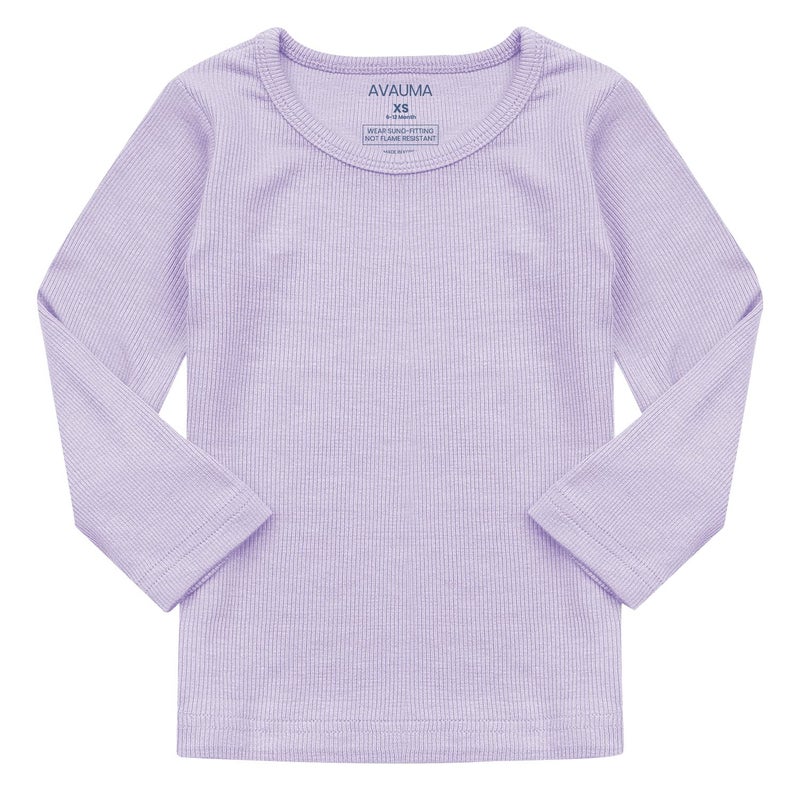 AVAUMA Baby Boys Girls Pajama Set Kids Toddler Snug fit Ribbed Sleepwear pjs for Daily Life Style (S/Light Purple(L)) - Image 4