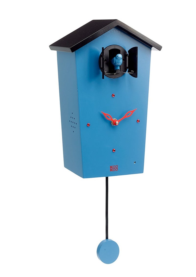 KOOKOO Birdhouse Blue Limited Edition, Modern Design Cuckoo Clock with 12 Natural Bird Voices or Cuckoo Call - Image 1