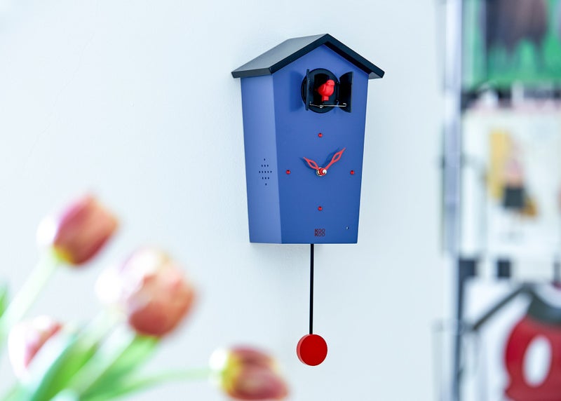 KOOKOO Birdhouse Blue Limited Edition, Modern Design Cuckoo Clock with 12 Natural Bird Voices or Cuckoo Call - Image 4