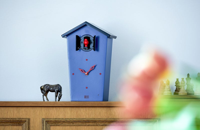 KOOKOO Birdhouse Blue Limited Edition, Modern Design Cuckoo Clock with 12 Natural Bird Voices or Cuckoo Call - Image 5