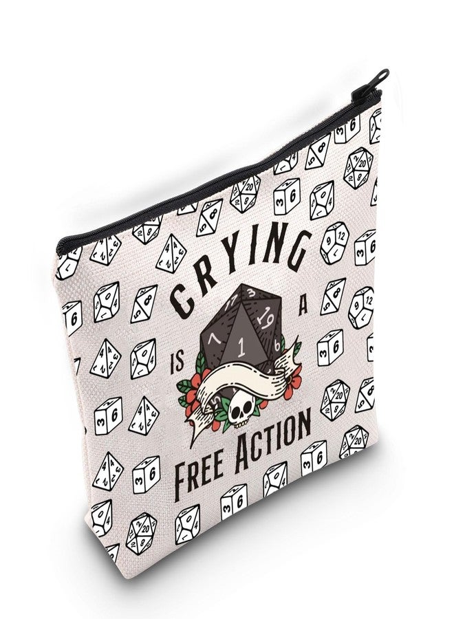 BLUPARK Novelty Gamer Gift Novelty D Dragon Dice Makeup Bag DND Accessories DND Dice Zipper Bag Dungeons Gift Dragons Lover Gift DM Cosmetic Bag DND Accessories For Players (Crying Bag) - Image 1