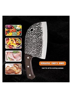 erorex Meat Cleaver Knife 6.2 inches, Ultra Sharp Lightweight Vegetable Kitchen Knife, Full-tang Chopping Knife Serbian Chefs Knife  - Image 4