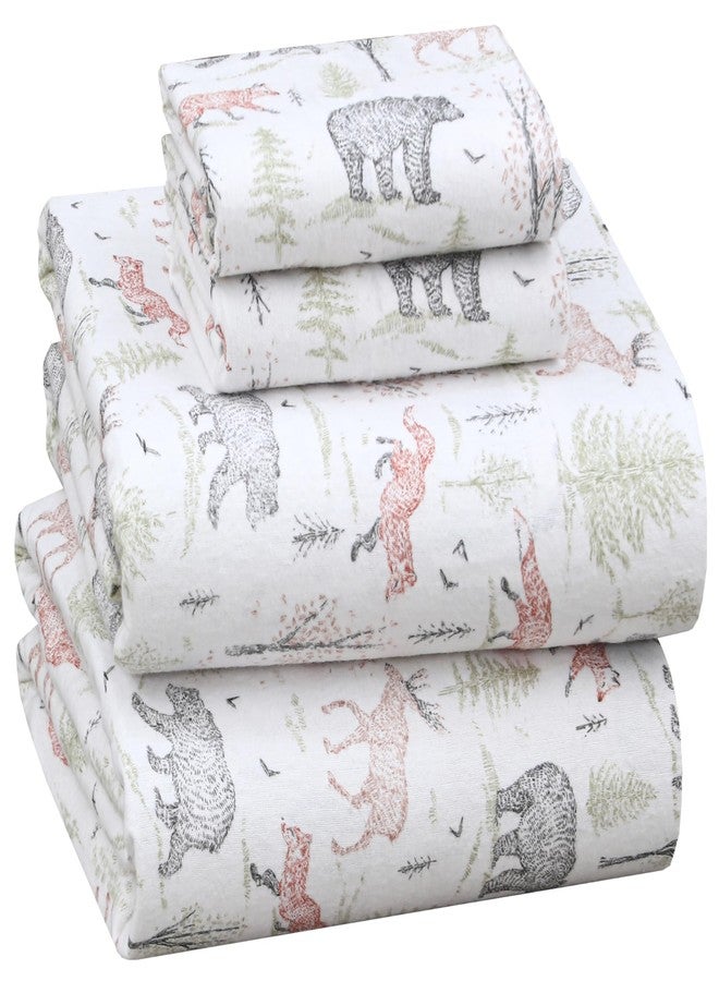 RUVANTI Flannel Sheets Full Size - 100% Cotton Brushed Flannel Bed Sheet Sets - Deep Pockets 16 Inches (fits up to 18") - All Seasons Breathable & Super Soft - Warm & Cozy - 4 Pcs - Deer Tapestry - Image 1
