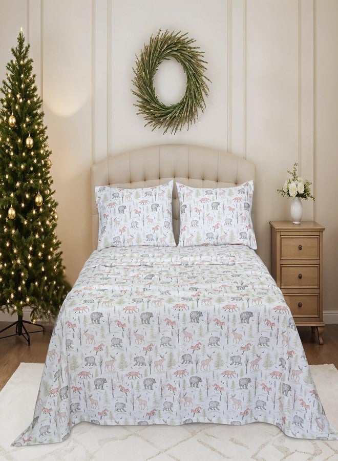 RUVANTI Flannel Sheets Full Size - 100% Cotton Brushed Flannel Bed Sheet Sets - Deep Pockets 16 Inches (fits up to 18") - All Seasons Breathable & Super Soft - Warm & Cozy - 4 Pcs - Deer Tapestry - Image 2