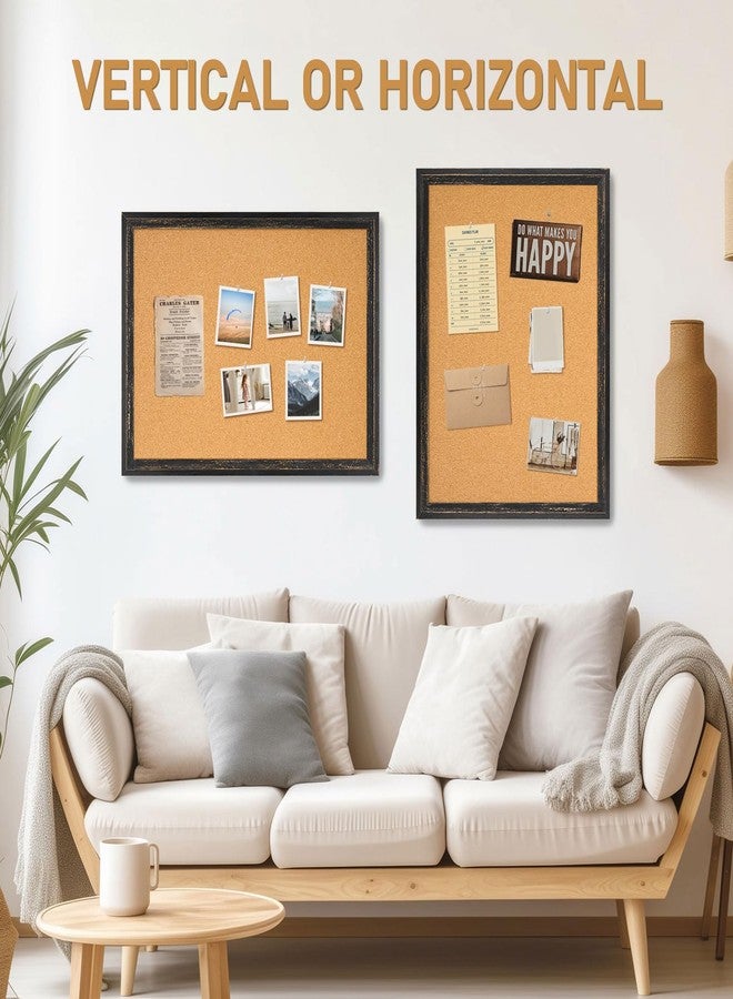 DOLLAR BOSS Cork Board for Office 24 X 18 Inches Cork Boards for Walls Bulletin Board, Decorative Hanging Pin Board Rustic Wooden Frame Vision Board Cork Notice Board for Office Home Decor, Black - Image 5
