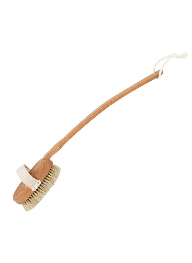 REDECKER 100% German Made Bath Brush With Removable Extralong Oiled Beechwood Handle Stiff Tampico Fiber Bristles Exfoliate Skin 1914 Inches  - Image 1