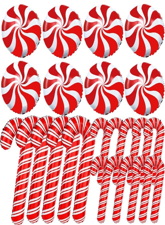 YUJUN 23Pcs Christmas Candy Cane Foil Balloons for Xmas Photo Backdrop Candies Theme New Year Christmas Decoration Party Supplies - Image 1