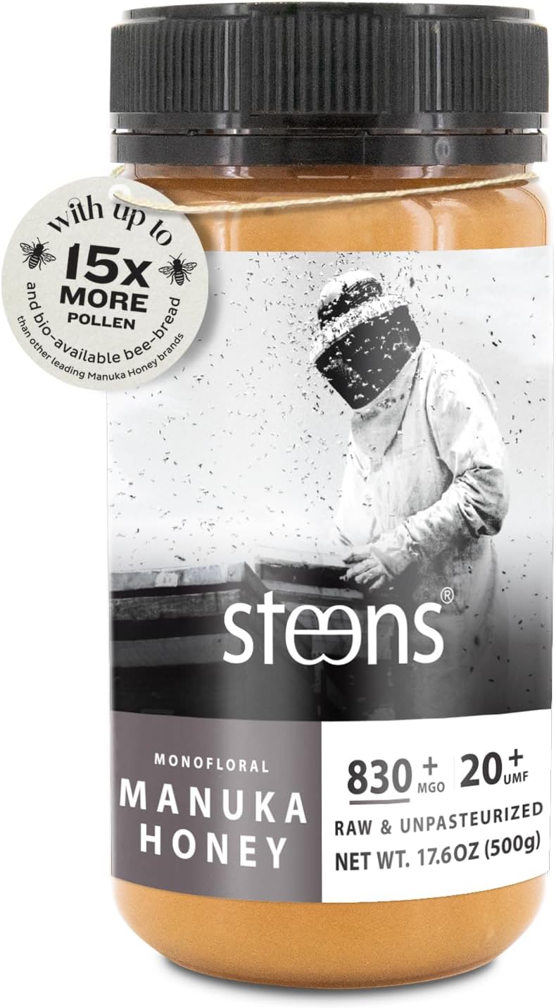 Steens Manuka Honey - MGO 830+ - Pure & Raw 100% Certified UMF 20+ - 17.6 Ounce Jar - Image 1