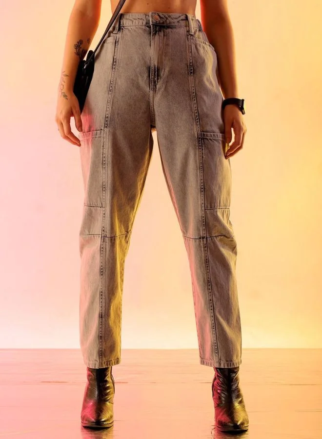 مرفوعة Women Relaxed Fit Solid High Rise Jeans