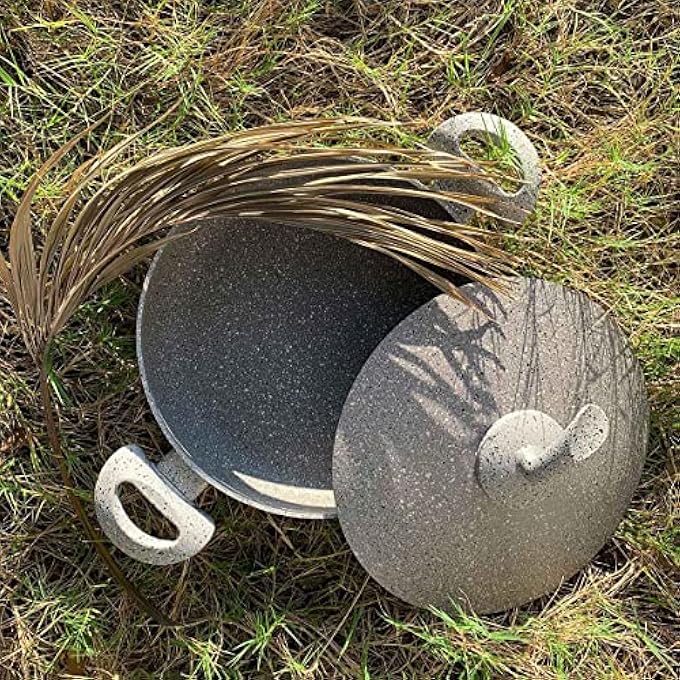 روسيتي إليمتي ناتورا مصنوعة في إيطاليا مينا جرانيت غير لاصقة بمينا 28 سم قدر طهي منخفض الطاوية غطاء مقلاة صحية أواني طهي سيراميك خالية من Pfoaأواني طبخ خالية من السامة - Image 2