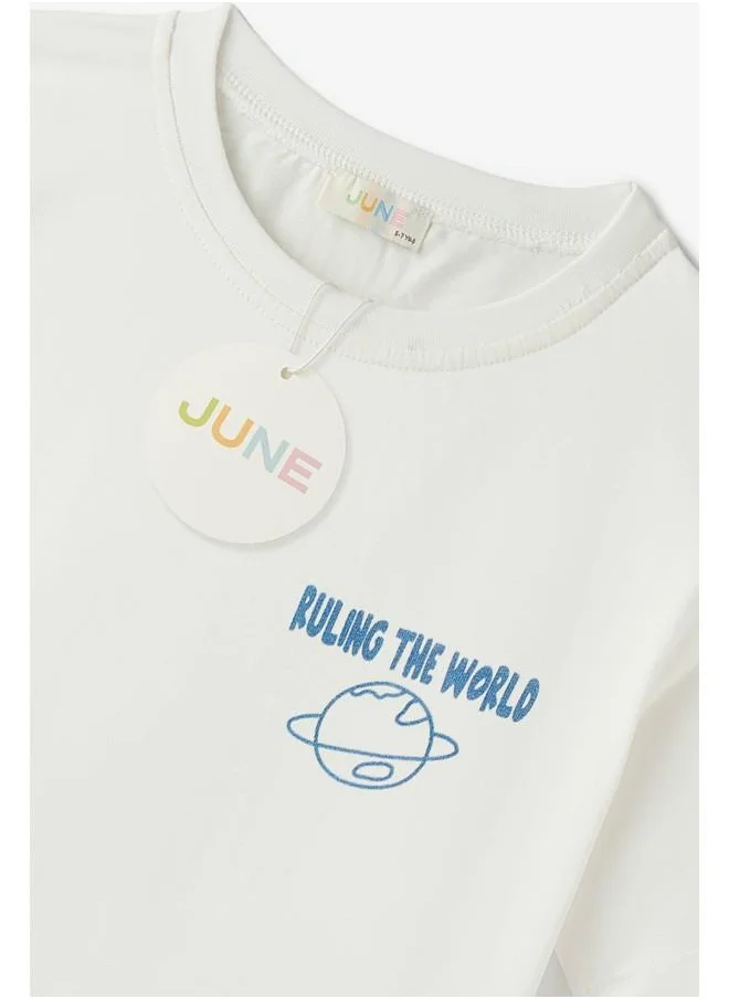 JUNE June Boy Tshirt Short 2-Pack Set Navy - Ecru
