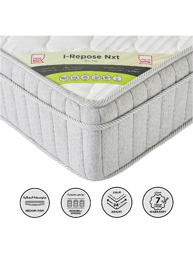 Home Box iRepose Nxt Box Top King Bonnell Spring Mattress 200 x 24 x 180 cm  - Image 1