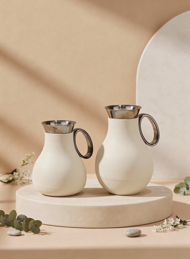 Raz طقم ترمس قهوة وشاي عربي – ترمس فاخر ناعم الملمس بحافة من الفولاذ المقاوم للصدأ للقهوة والشاي - Image 2