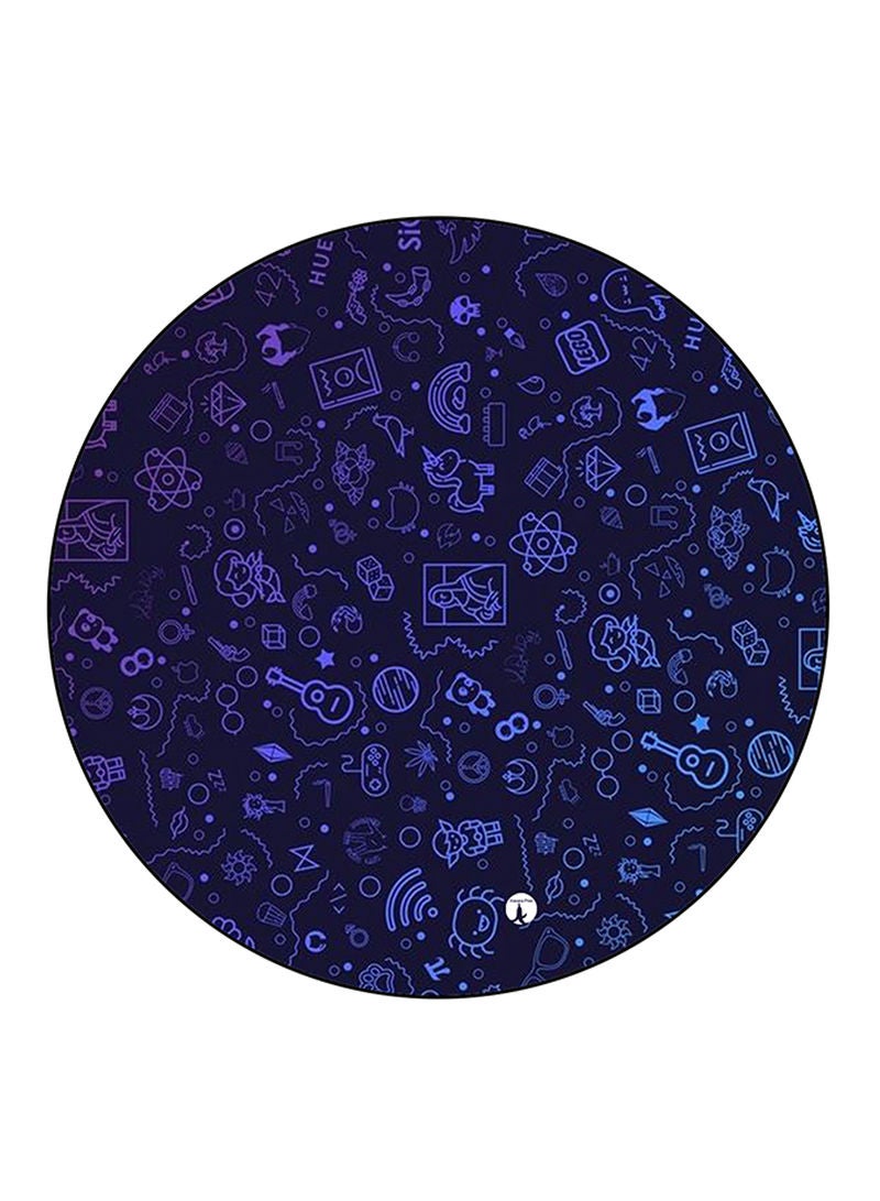 RKN Random Things Printed Mouse Pad  Blue