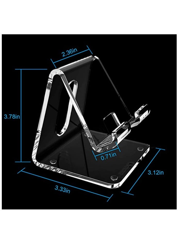 SMARTPOINTS Acrylic Phone Stand Portable Clear Cell Phone Holder for Desk Compatible with iPhone 12 Pro Max Mini 11 XR 8 Plus SE Android Smartphones Tablets Desk Accessories Everyday Use - Image 4