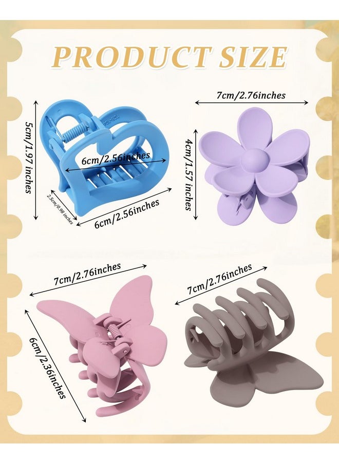 HAIMEIKANG HAIMEIKANG 6 PCS Hair Clips - Matte Flower, Heart, Butterfly Hair Claw Clips for Women Girls - Non-Slip and Strong Hold for Thin/Medium/Thick Hair  - Image 2