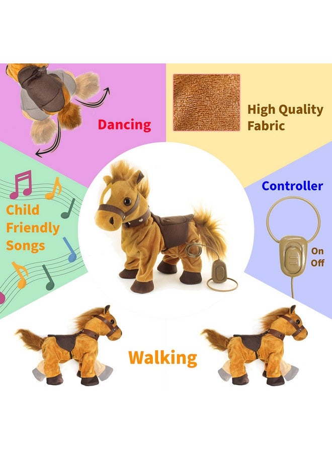Haktoys Walk Along Horse With Remote Control Leash Dancing Singing Walking Musical Pony Pet Realistic Animal Design With 9 Different Child Friendly Songs - Image 2