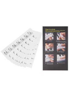 Thoraya Piano Stickers Transparent Musical Notation 49/54/61/88 Key Keyboards Labels for Kids Beginner Learning  - Image 1