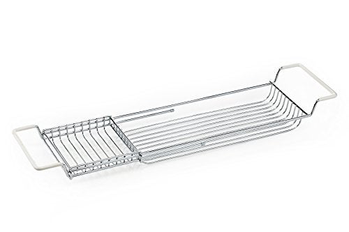 Home Intuition Stainless Steel Expandable Shower Bathtub Tray Over The Clawfoot Tub Bath Caddy - Image 5