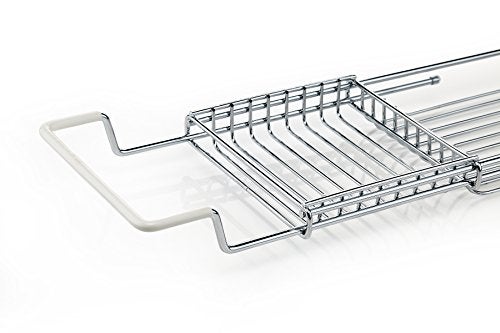 Home Intuition Stainless Steel Expandable Shower Bathtub Tray Over The Clawfoot Tub Bath Caddy - Image 4