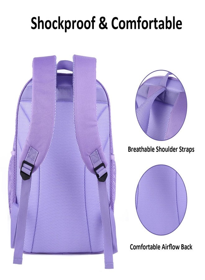 COVAX Large Mesh Backpack, Semi-transparent College Backpack, See Through Mesh Bookbag with Comfort Padded Straps for Travel, Swimming, Beach, Outdoor Sports (Purple) - Image 5