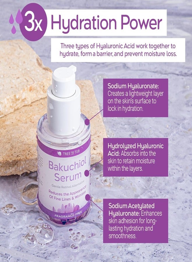Tree to Tub سيروم وجه باكوشيول من تري تو تاب - سيروم ريتينول مرطب لطيف للوجه مع حمض الهيالورونيك والببتيدات لجميع أنواع البشرة - Image 3