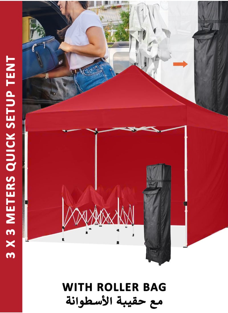Toshionics Pop-Up Canopy Tent 3x3m | Outdoor Shelter for Events, Camping, Markets, Parties | UV Protection, Adjustable Heights, Portable with Trolley Bag  - Image 1