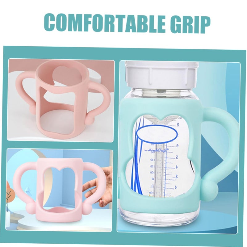 4Pcs Baby Bottle Sleeves with Handles Grips Lightweight Comfortable for Easy Transition - Image 3