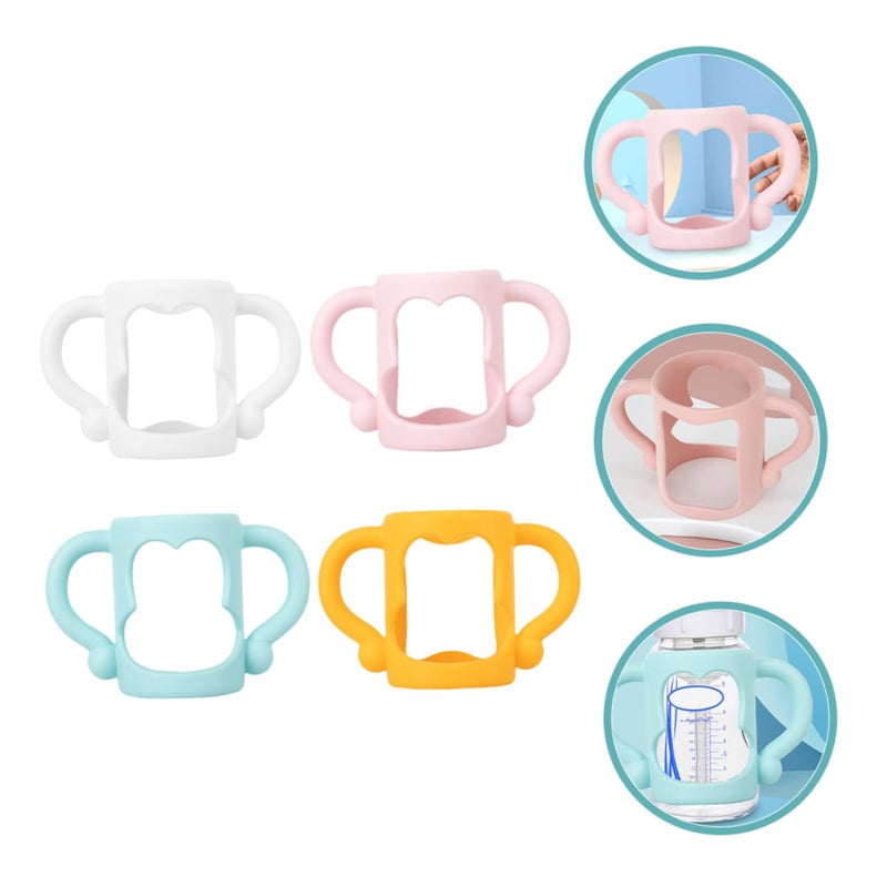 4Pcs Baby Bottle Sleeves with Handles Grips Lightweight Comfortable for Easy Transition - Image 4